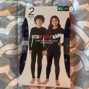 32 Degrees Kids Thermal Base Layer Set Navy Snowflake XL